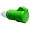 Zielony elektryczny złącz z falistą obudową, odpowiedni do zastosowań na zewnątrz.