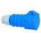 Niebieski wtyk CEE do zastosowań przemysłowych, przeznaczony do połączeń 3-biegunowych. Zaprojektowany do przenoszenia wysokiego natężenia prądu.