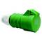 Zielony, cylindryczny czujnik z przyłączami, prawdopodobnie nadający się do zastosowań przemysłowych lub pomiarowych.