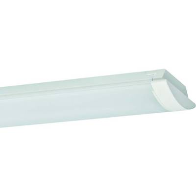 Biała lampa sufitowa LED o prostokątnym kształcie. Idealna do biur lub pokoi pracy.