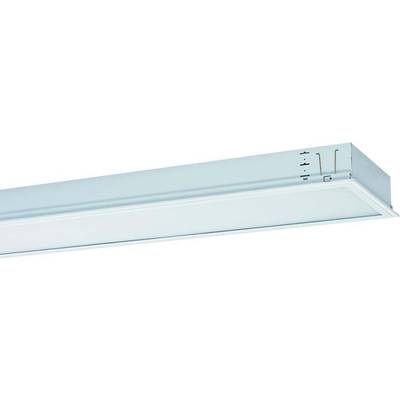 Biała, prostokątna lampa sufitowa LED w nowoczesnym stylu, idealna do biur lub przestrzeni mieszkalnych.