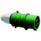 Zielony wtyk trójbiegunowy do połączeń elektrycznych, odpowiedni do zastosowań przemysłowych.