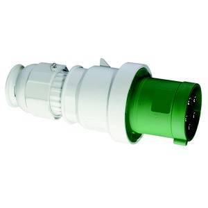 Zielono-biały elektryczny adapter wtykowy.