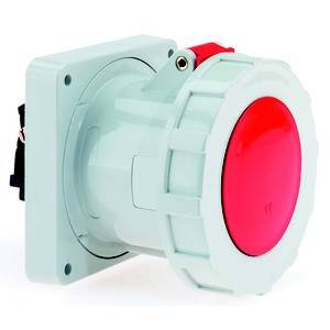 Duży czerwony przycisk awaryjnego wyłączenia na szarym obudowie, gotowy do użycia w sytuacjach awaryjnych, umożliwiający szybkie zatrzymanie maszyny.