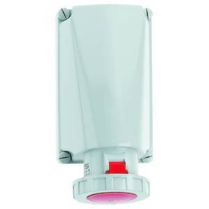 Biały inhalator do leków z czerwonym przyciskiem u dołu, przeznaczony do ułatwienia oddychania w chorobach dróg oddechowych.