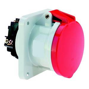 Czerwono-białe przemysłowe obudowa złącza, odpowiednia do połączeń elektrycznych w zastosowaniach technicznych.