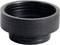 Czarny, pierścieniowy element metalowy z wyprofilowanym gwintem wewnętrznym.