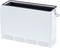 Prostokątne białe pudełko metalowe z otwartą pokrywą, z uchwytem po prawej stronie. Otwory wentylacyjne znajdują się od spodu.