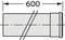 Szkic rury o długości 600 mm.