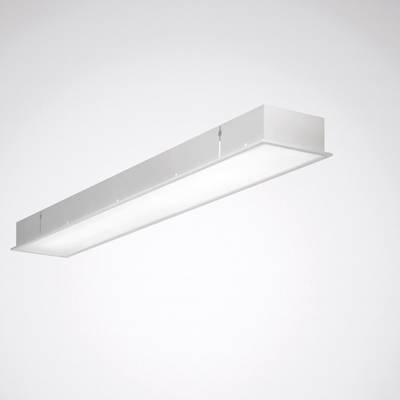 Smukła, prostokątna lampa sufitowa w nowoczesnym stylu z rozproszonym światłem, idealna do biur lub pomieszczeń mieszkalnych.