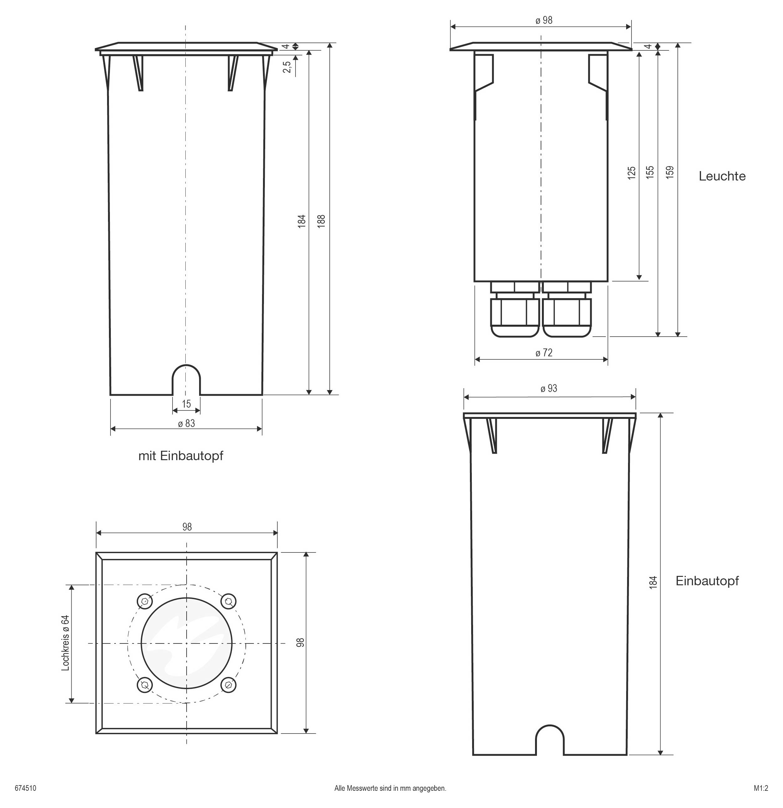 Pierścień montażowy do oświetlenia EVN 674510 674510 35 W 0 lm-2