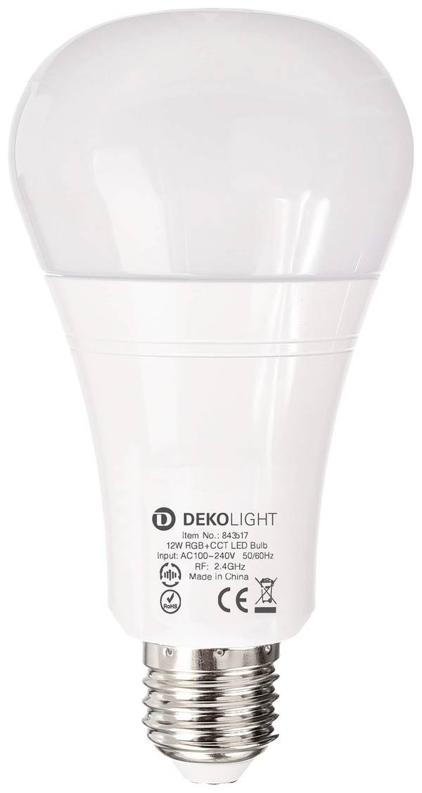 Żarówka LED Deko Light 843517 E-27 12 W  RGB, ciepła biel światła dziennego 1 szt.