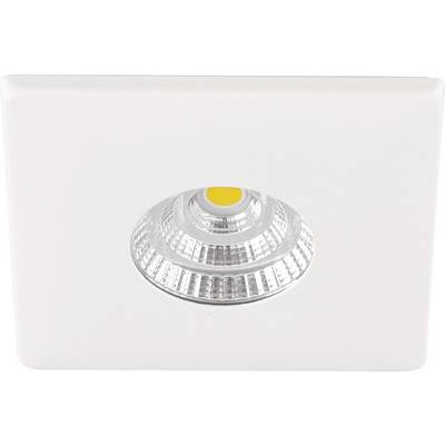 Rysunek techniczny awaryjnej lampy LED z wymiarami osiowymi: wysokość, szerokość i głębokość podane w milimetrach. Zawiera widok z góry i widok z boku.