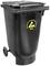 Czarna pojemnik na odpady z logo i napisem 'EPA', wyposażony w kółka dla łatwego transportu.