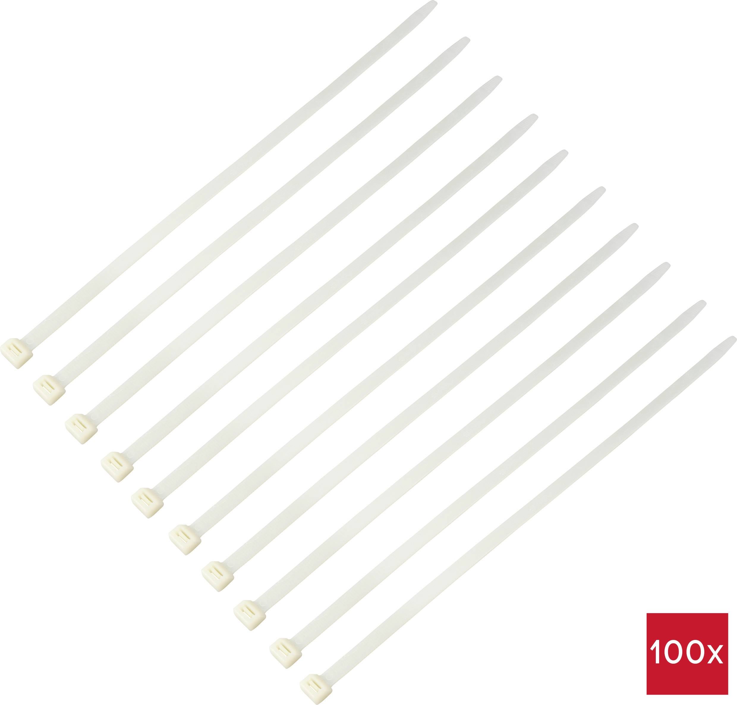 Кабельні стяжки TRU COMPONENTS TC-12626016 550 мм 12,7 мм Натуральний білий HVAC 100 шт.