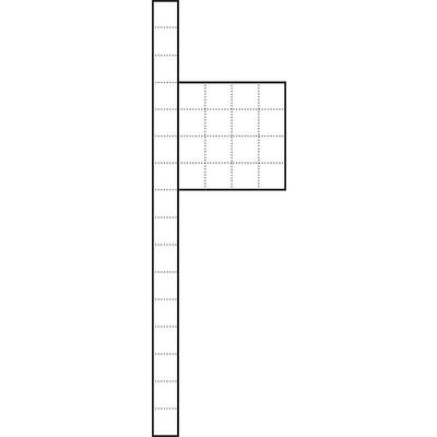 Prosty diagram składający się z pionowego pnia i poziomego ramienia tworzącego kształt litery L.