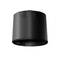 Czarny, cylindryczny nasadka na dozownik w prostym, gładkim stylu.