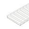 Biały, prostokątny kosz drucianej siatki o kratowym wzorze, odpowiedni do przechowywania lub organizacji przedmiotów.