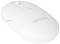 Biała bezprzewodowa mysz komputerowa marki o gładkiej powierzchni i z rolką przewijania.