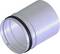 Cylindryczny, srebrny element rurowy z czarnym uszczelnieniem gumowym pośrodku, prawdopodobnie przeznaczony do systemu wentylacyjnego.