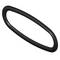Czarny, owalny pierścień w widoku 3D; prosta prezentacja bez dodatkowych szczegółów lub tła.