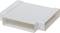 Biała plastikowa obudowa o prostokątnym kształcie i zaokrąglonych narożnikach, prawdopodobnie element osłonowy lub komponenta obudowy.