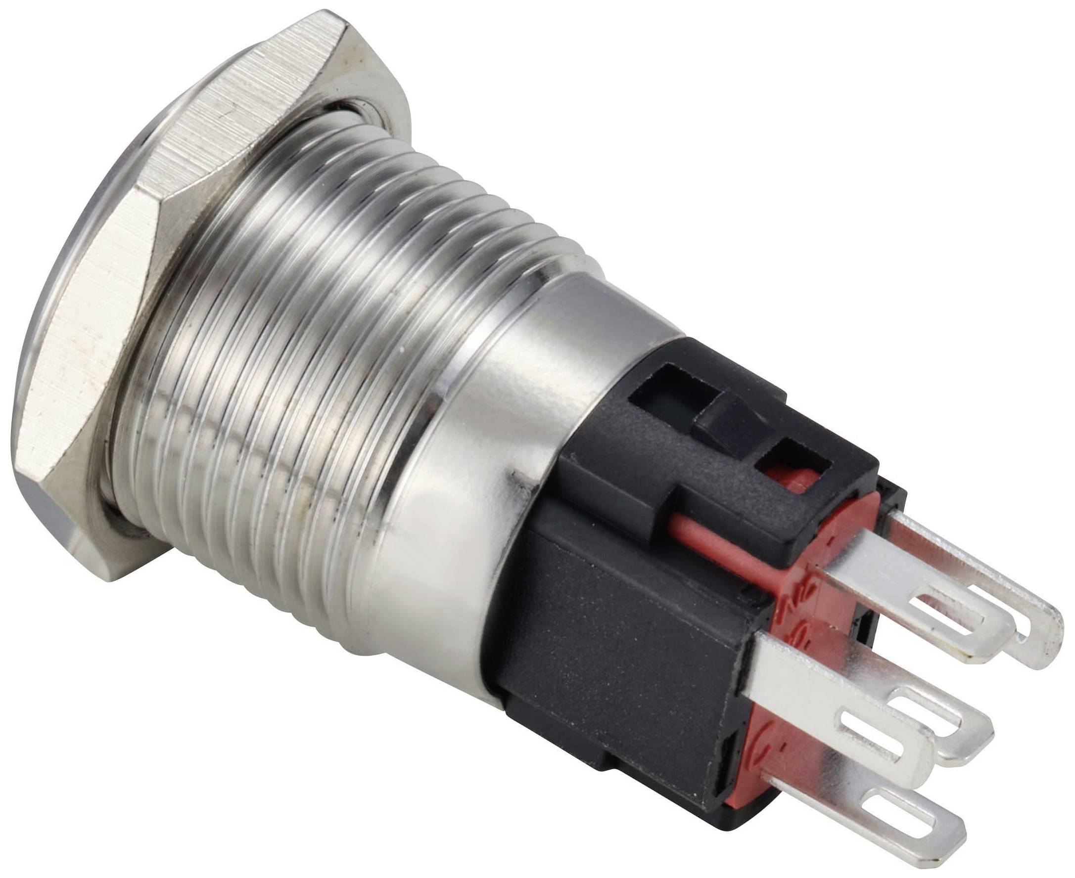 TRU COMPONENTS TC-12647536 Кнопка 250 В/перем. тока 3 А 1 x выкл./(вкл.) IP65 красный мгновенного действия нержавеющая сталь 1 шт.