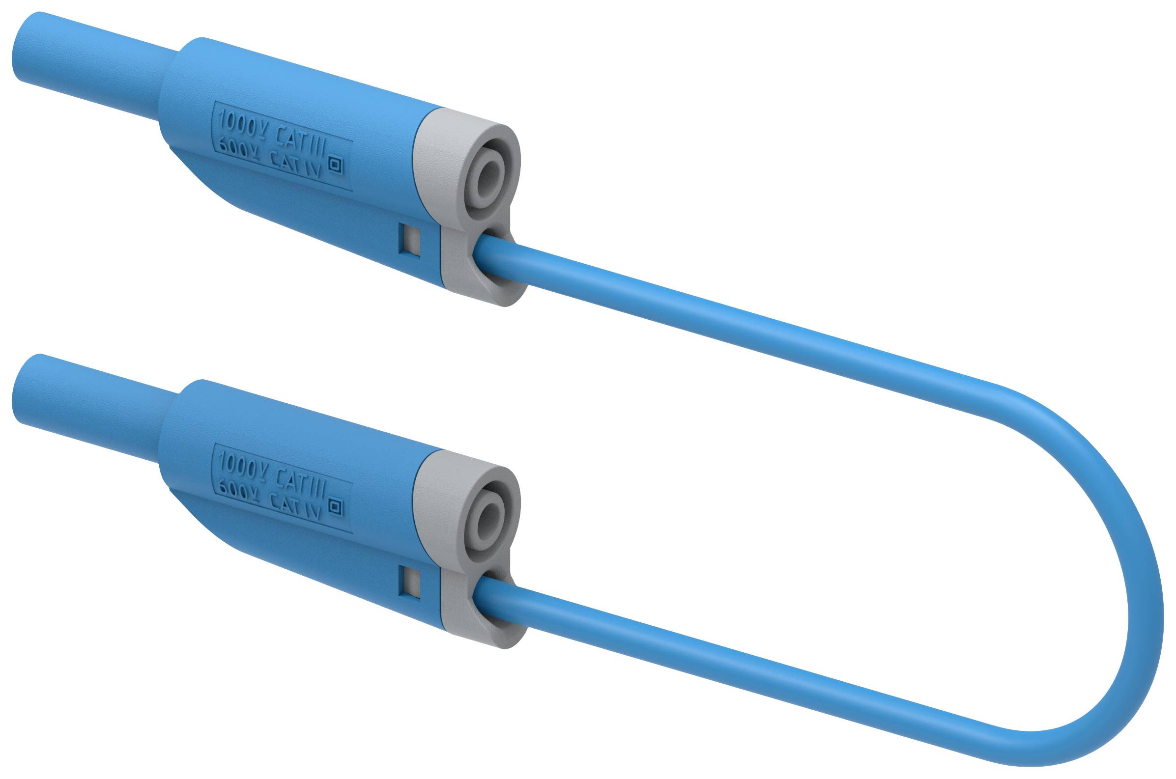 Вимірювальний щуп Electro PJP 2710-IEC-CD1-100BL, штекер, пластина 4 мм, штекер, пластина 4 мм, 1,00 м, синій, 1 шт.