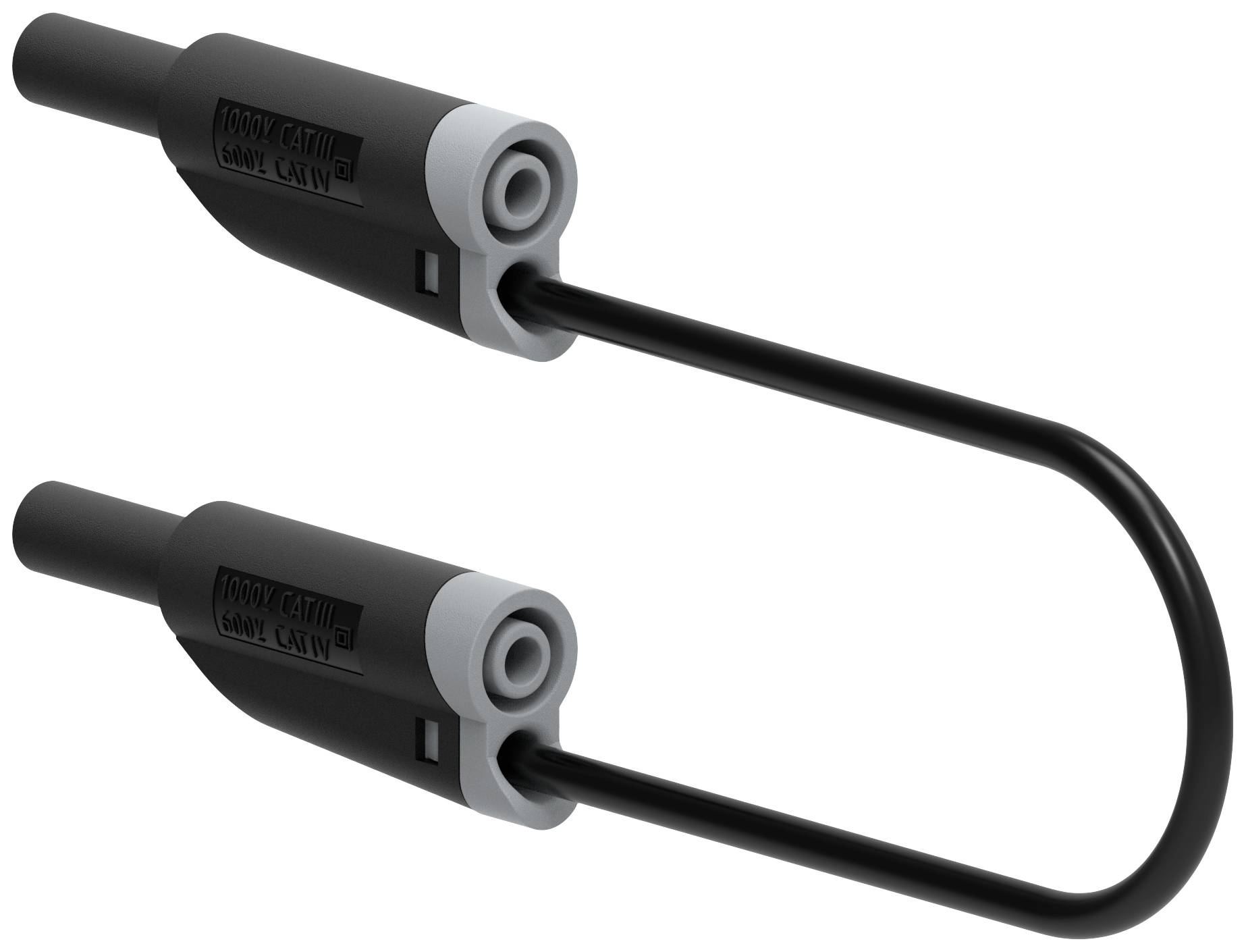 Вимірювальний щуп Electro PJP 2710-IEC-CD1-100N, штекер, пластина 4 мм, штекер, пластина 4 мм, 1,00 м, чорний, 1 шт.