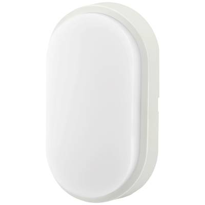 Biała, owalna lampa ścienna o minimalistycznym designie, idealna do nowoczesnych wnętrz. Posiada gładką powierzchnię i pozbawiona jest widocznych szczegółów.