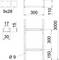 Rysunek techniczny regału metalowego z wymiarami: wysokość 3000 mm, szerokość 300 mm, półki na wysokości 300 mm i 150 mm, otwory o średnicy Ø 9 mm.