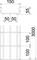 Rysunek techniczny ramy metalowej. Góra: widok profilu, szerokość 150, wysokość 55. Dół: widok z przodu, wysokość 3000, odstępy poziome 100.