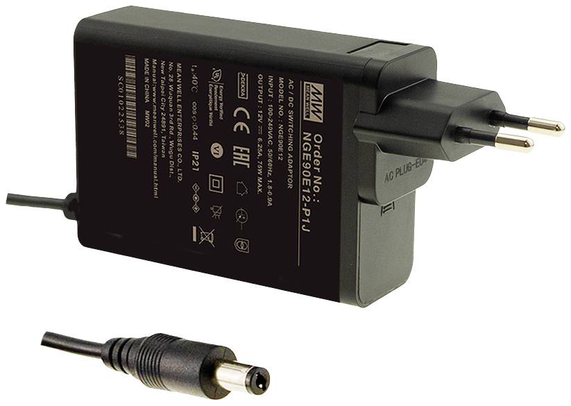 Блок живлення постійної напруги MEAN WELL NGE90E12-P1J потужністю 75 Вт