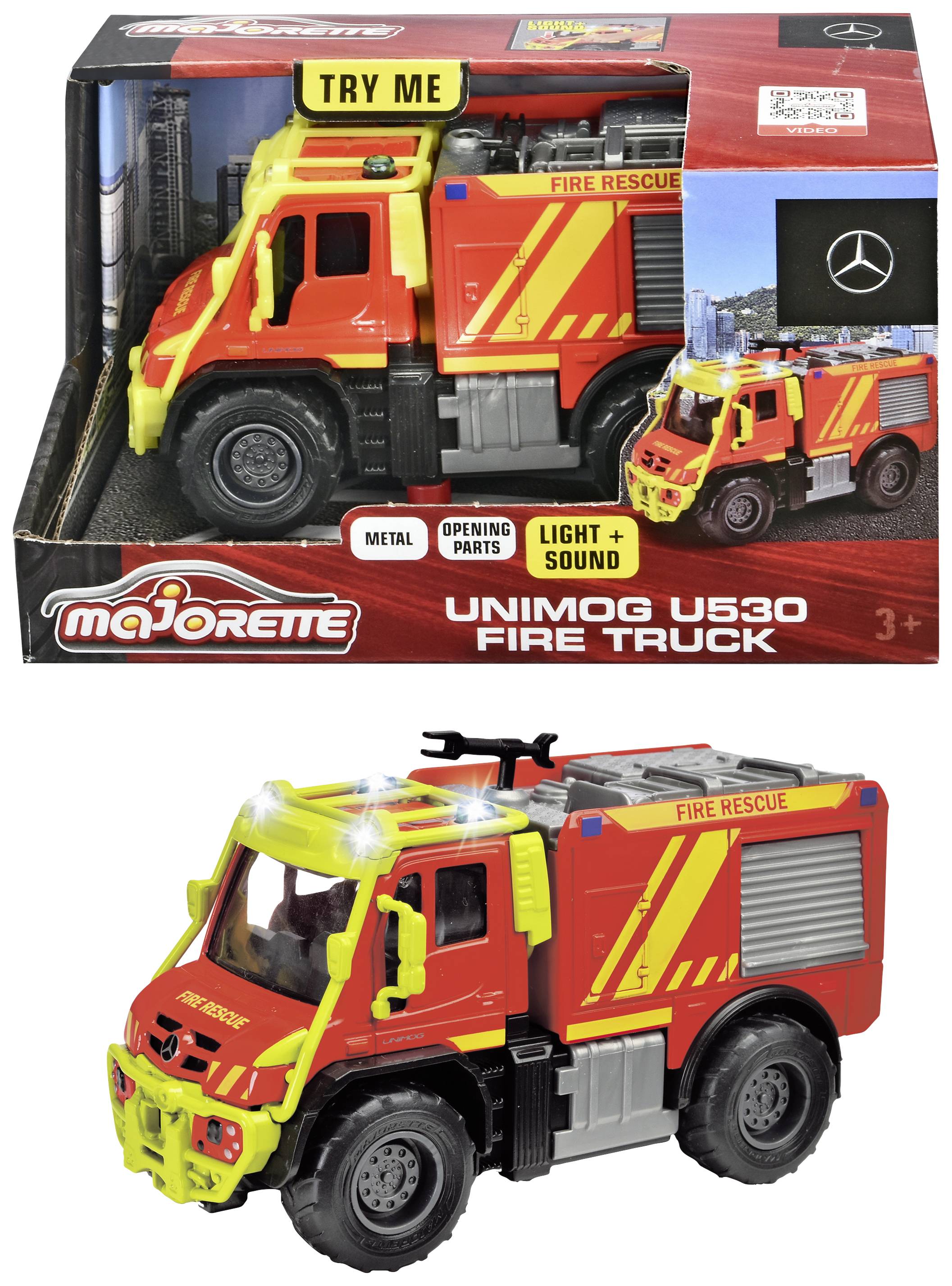 Модель автомобіля швидкої допомоги Majorette Пожежна машина Mercedes Benz Unimog U530 Готова модель автомобіля