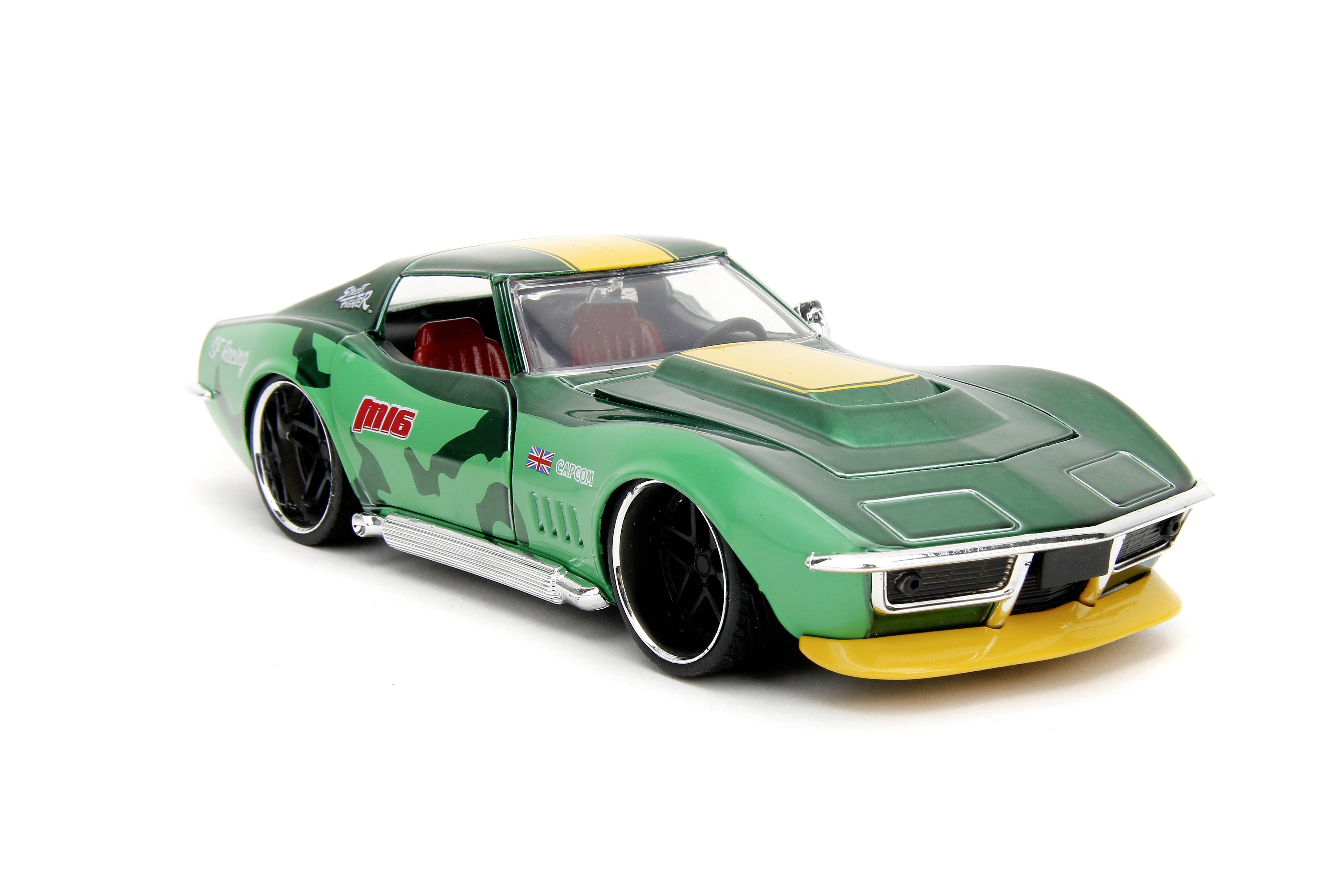 JADA TOYS Street Fighter 1969 Chevrolet Corvette Stingray ZL1 з фігуркою Cammy White, готова модель автомобіля