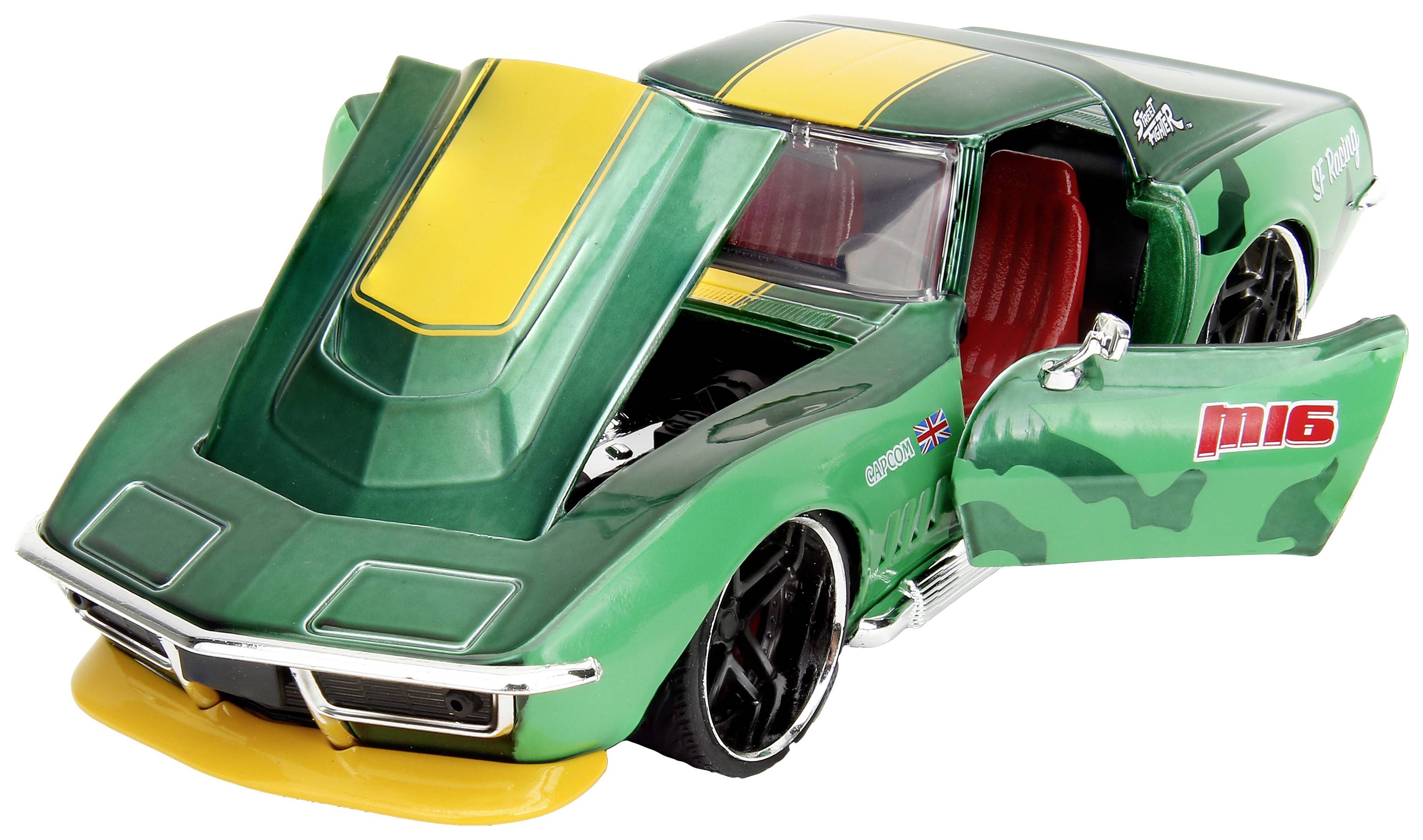 JADA TOYS Street Fighter 1969 Chevrolet Corvette Stingray ZL1 з фігуркою Cammy White, готова модель автомобіля
