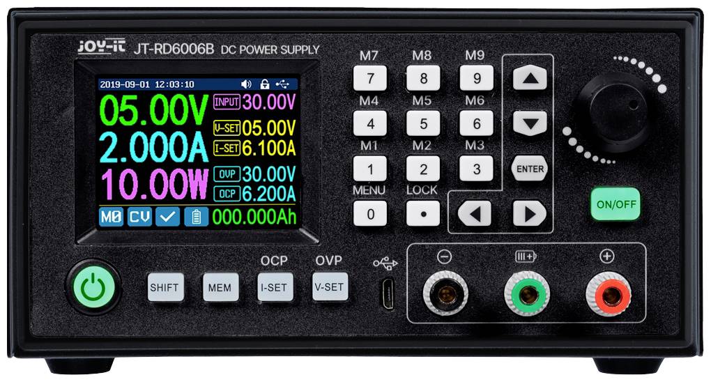 Регульований лабораторний блок живлення Joy-it JT-RD6006-C-B 0 - 60 В 0 - 6 А 360 Вт