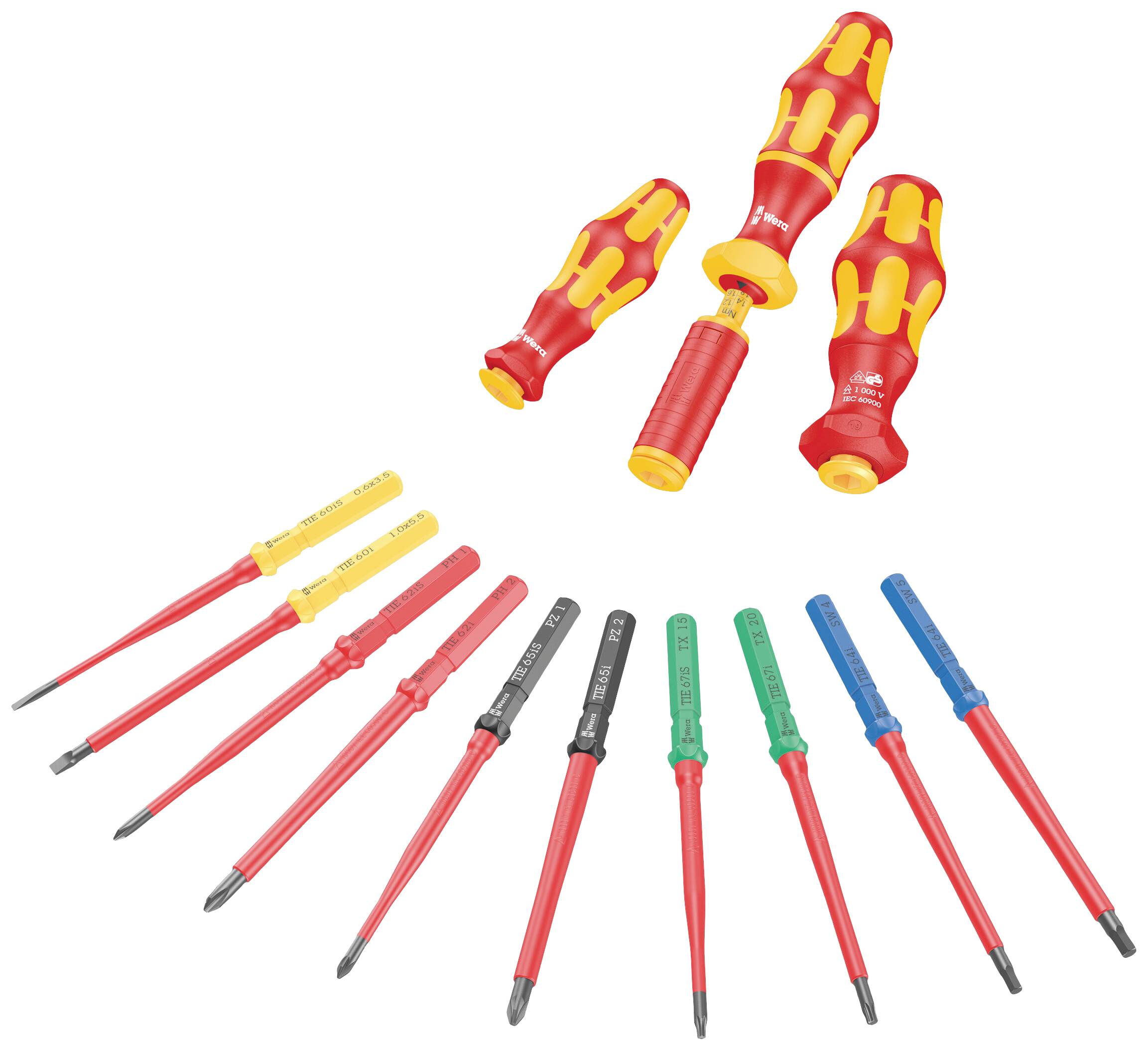 Викрутка зі змінними бітами Wera Kraftform Kompakt VDE 62 та PH 0 x 157 мм TIE 05006509001 хрестова головка PH 0