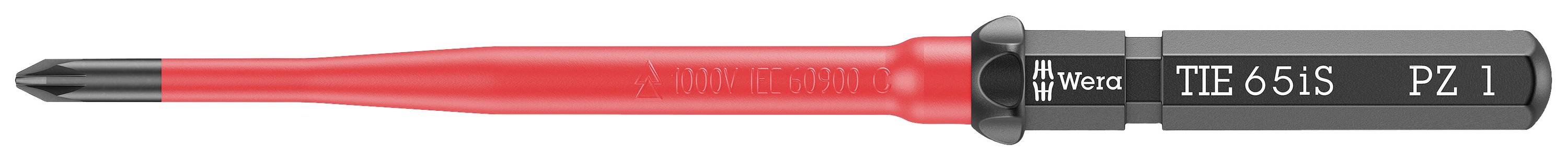Викрутка Wera Kraftform Kompakt VDE 65 iS PZ 1 x 157 мм TIE 05006526001 Pozidriv PZ 1 зі змінними бітами