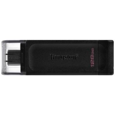 Pendrive Kingston w czarnej obudowie o pojemności 128 GB.