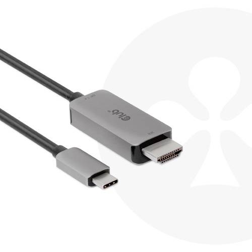 Adapter kabla USB-C do HDMI, w kolorze szarym, z logo firmy, na białym tle. Odpowiedni do podłączania urządzeń z gniazdem HDMI.