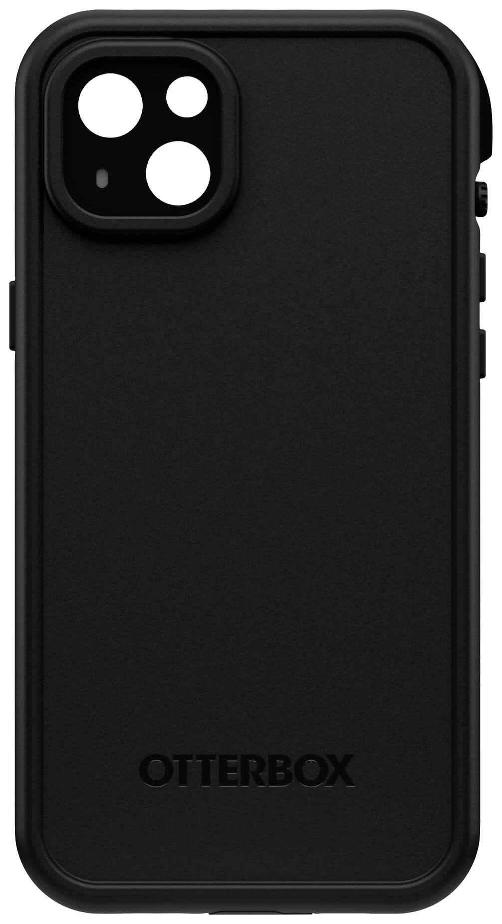 Czarna obudowa na telefon marki Otterbox, z wycięciami na aparat i lampę błyskową, dopasowana do smartfona.