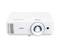Biały projektor Acer z jasno świecącą soczewką, odpowiedni do prezentacji lub domowego kina. Widok z przodu z widocznym logo.