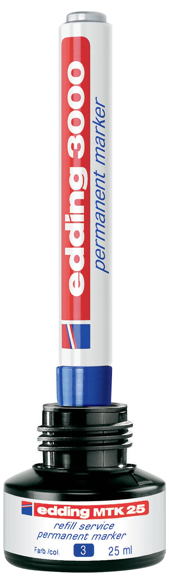 Edding 3000 4-3000-4-1999 Marker permanentny czarny, czerwony, niebieski, zielony Wodoodporny: Tak-12