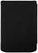 Czarny, prostokątny obiekt, który wygląda jak zamknięta okładka książki lub etui na tablet.