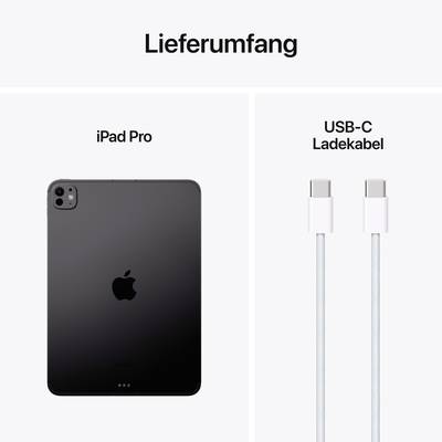 Zakres dostawy iPad Pro, przedstawiony z kablem ładującym USB-C.