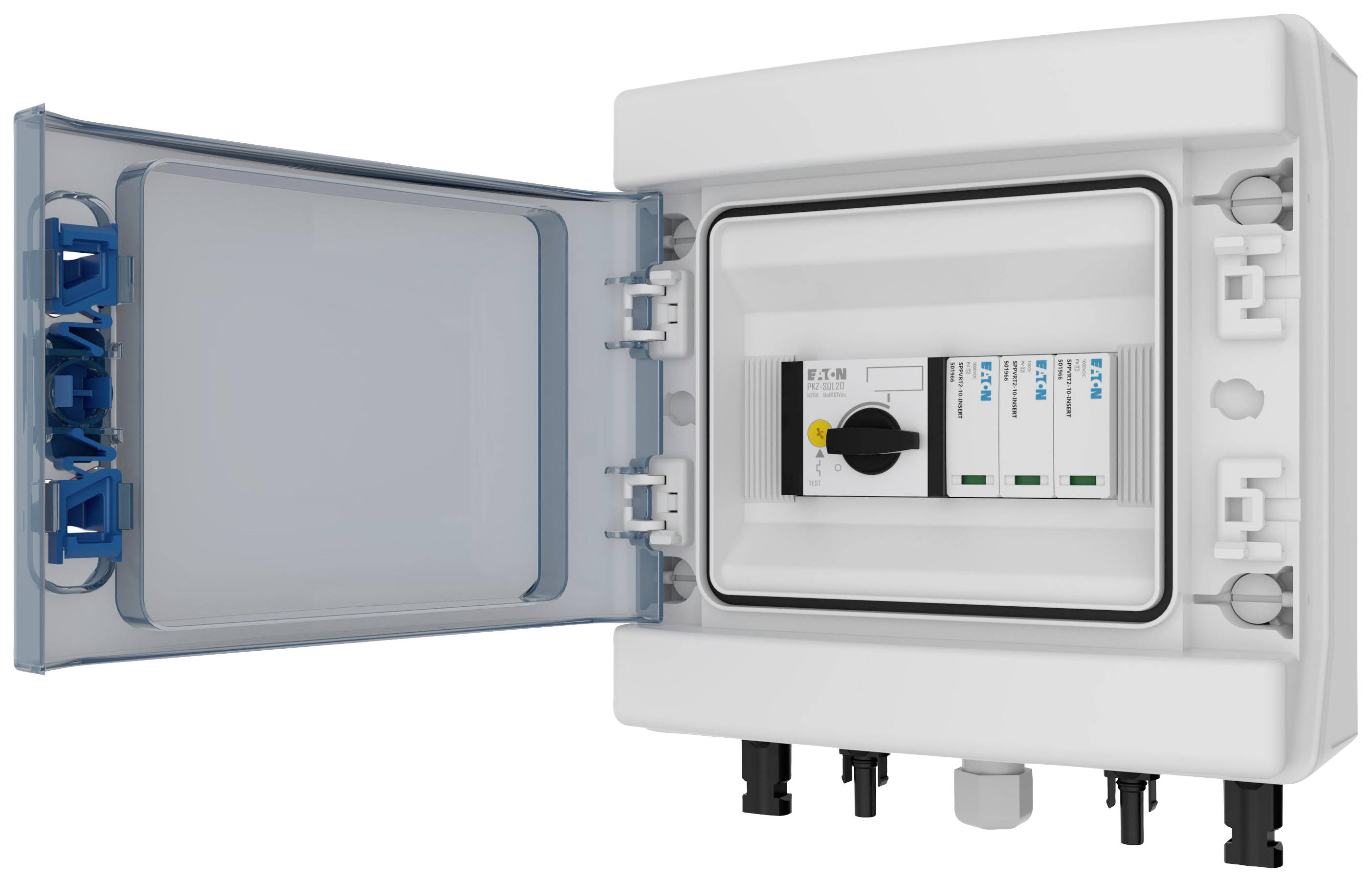 Otwarty rozdzielacz elektryczny z wieloma wyłącznikami i urządzeniami służącymi do sterowania i zabezpieczania obwodów elektrycznych.