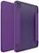 Etui na tablet w kolorze fioletowym, pokazujące przednią i tylną stronę. Chroni urządzenie i oferuje funkcję podstawki.