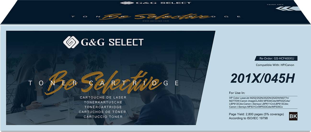 Wkład tonerem G&G Select 201X/045H, kompatybilny z HP/Canon. Do drukarek HP Color LaserJet Pro MFP, kolor czarny.