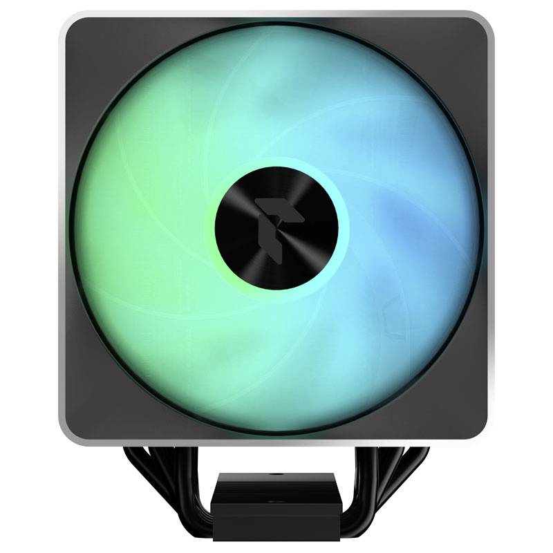 Wentylator komputerowy z świecącym światłem LED w kolorach zielonym i niebieskim. Do chłodzenia obudów komputerowych lub procesorów.